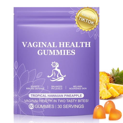 [BRSRACA2DMFBGDT4] Pineapple Gummies for Women PH 60 Count, PH Balance for Women, Probiotics Vaginal Gummy, Improve Immune, Hawaiian Pineapple Flavor, Vegan & Low Sugar, Premium Balance Gummies