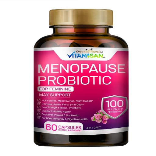 [BRSREAARCUPWOHTB] Menopause Support for Women – Hormone-Free Prebiotics & Probiotics 100 Billion CFU with Black Cohosh & Ashwagandha | Feminine Care, pH Balance, Vaginal Health, Hot Flashes, Night Sweats & Mood Swings