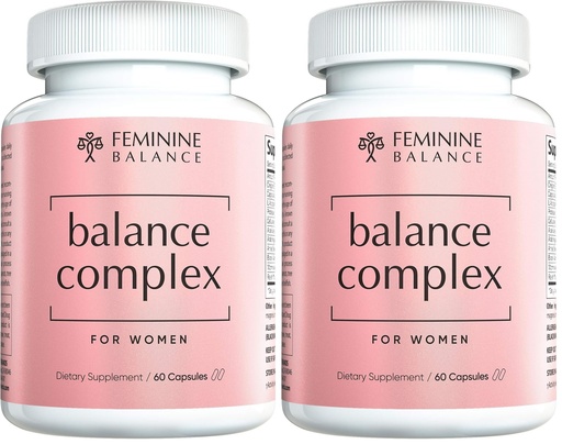 [BRSRGGQZBYPR6FLU] Balance Complex 17-in-1 Vaginal Health 100 Billion Probiotics for Women pH Balance with Cranberry & D-Mannose | Promote Urinary Tract Health for Vaginal Odor & Vaginal Flora, 60 Capsules (Pack of 2)