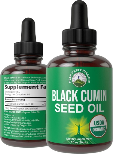 [BRSROZIRB4BG2HLU] USDA Organic Black Seed Oil Liquid Drops Supplement. Vegan Black Cumin Seed Oil for Women & Men. Zero Sugar, Non Bitter. for Immune, Digestive + Respiratory Support. High Bioavailability, Gluten Free