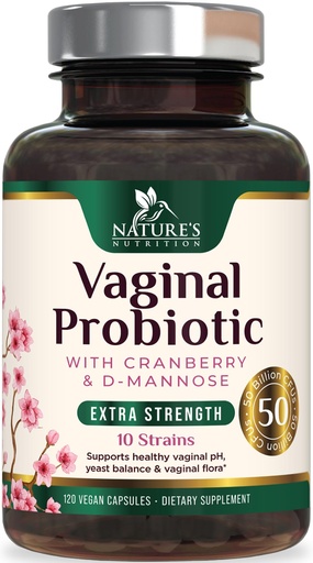 [BRSRAAIDCUJRGAY3] Vaginal Probiotics for Women - pH Balance with Prebiotics & Lactobacillus – 50 Billion CFU per Capsule - Vag Women Health Supplements Support Healthy Vaginal Odor & Flora - Bottled USA - 120 Capsules