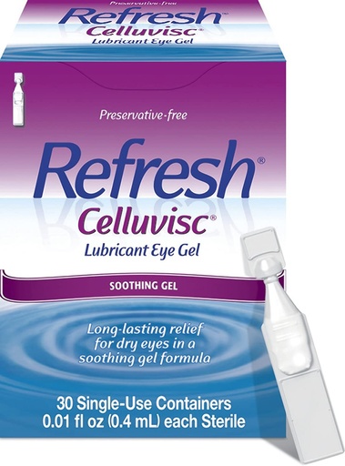 [BRSWIYYICEIGOCQ7] Refresh Celluvisc Lubricant Eye Gel Single-use Containers 30 Ea (Pack of 2)