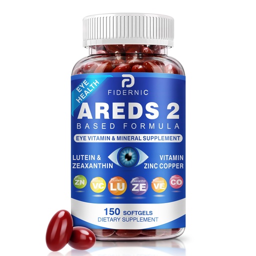 [BRSREHAEDEPR4FLA] AREDS 2 Eye Vitamin & Mineral Supplement — Lutein and Zeaxanthin Supplement, Vitamin C & E, Zinc & Copper for Blue Light Protection, Eye Health Support, Eyebright , Eye Doctor Trusted — 150 Softgels