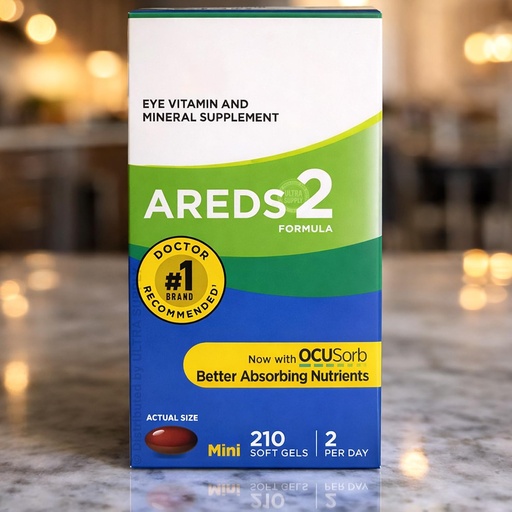 [BRSRGBIDBMNBA3D4] AREDS 2 Eye Vitamin 210 Soft Gels - Lutein and Zeaxanthin Supplement with Vitamin C, Vitamin E,Zinc, and Copper