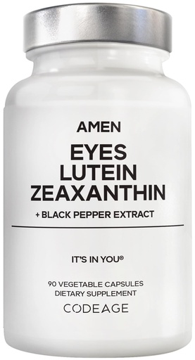 [BRSRMCAKAR7AODT4] Amen Eyes Lutein Zeaxanthin Supplement - Eyes Vitamins - Lutein and Zeaxanthin from Marigold Extract, Red Beet Root Powder, Black Pepper Fruit Extract - 3-Month Supply Eye Care - Non-GMO - 90 Capsules