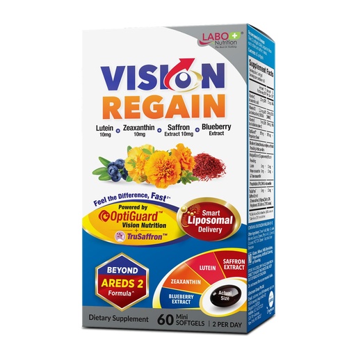 [BRSRABQCO55GMA3U] LABO Nutrition VisionREGAIN, Eye Vitamin Beyond AREDS 2 Formula with Lutein, Zeaxanthin, Saffron Extract, Blueberry for Macular and Retinal Health, Eye Fatigue, Night Vision Support 60 Counts