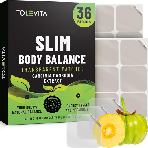 [BRSRE2QCOAAWKDYY] TOLEVITA Slim Body Patches – 36 Transparent Patches with Garcinia Cambogia, Cinnamon, L-Glutamine & Vitamin B Complex - for Daily Wellness, Active Lifestyles & Energy, Gym, Fitness