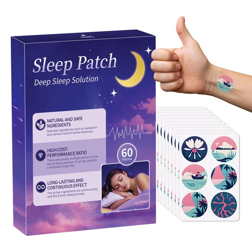 [BRSREZYZDEFW2D36] Sleep Patches for Adults, 60 Pack Upgraded Deep Sleep Patches, Formulated with All Natural Ingredients, Long-Lasting Night Comfort for Both Men and Women, Easy to Use All Night Long-B03
