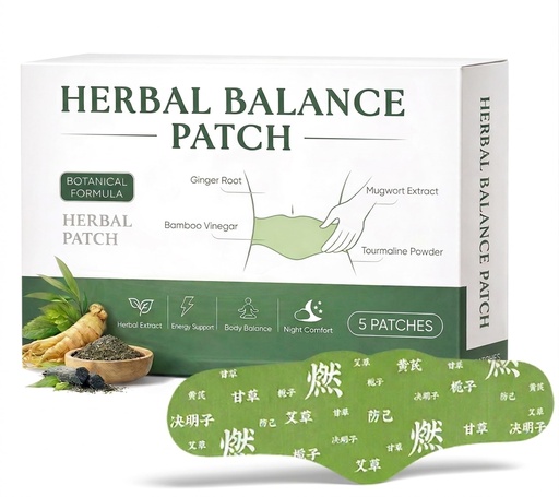 [BRSRGBTYOIAWMETJ] Japanese Herbal Balance Patch - Snatch Patches with Mugwort, Ginger, Angelica, Astragalus & Lotus Leaf - Supports Waist Comfort & Smoother Appearance, Daily Body Care, 1 Box