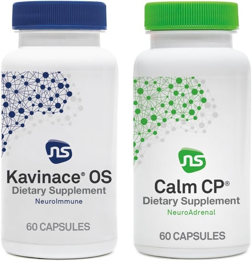 [BRSWYEI7CAGQMC3L] NeuroScience Kavinace OS + Calm CP Cortisol & Adrenal Support with Melatonin, L-Theanine + Botanicals (2 Products)