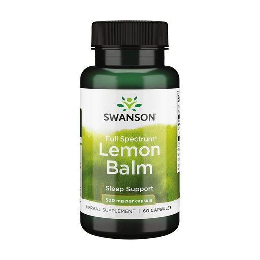[BRSWIY36BR7GC2TE] Swanson Full Spectrum Lemon Balm Relaxation Sleep Support 500 Milligrams 60 Capsules