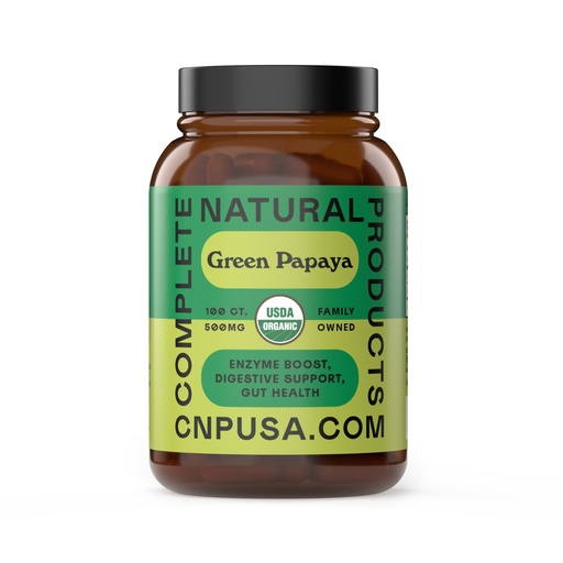 [BRSRA2T3OQBAGFI4] CNP Organic Green Papaya Capsules 500mg - Unripe Papaya Powder with Papain Enzyme, Digestive Super Fruit Fiber Support, Plant Based Vegan Non GMO Clean, 100 Count, Made in USA, Certified Organic