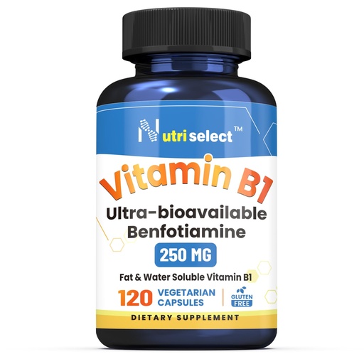 [BRSRAATQA4HA2HQY] Vitamin B1 250MG, 120 Capsules, Non-GMO, Vegan, Gluten Free, Benfotiamine