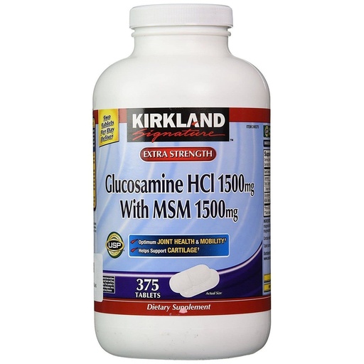 [BRSWGZIOCB7WO335] Kirkland Signature Glucosamine with MSM, 375 Tablets