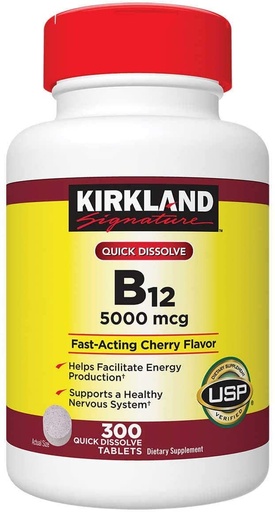 [BRSWICQOBYBWO23M] Kirkland Signature Quick Dissolve B-12 5000 mcg., 300 Tablets