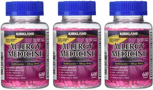 [BRSWGEIDOEOQE235] Kirkland Brand, Diphenhydramine HCI 25 Mg, (1,800 Count)-Allergy Medicine and AntihistamineCompare to Active Ingredient of Benadryl Allergy Generic