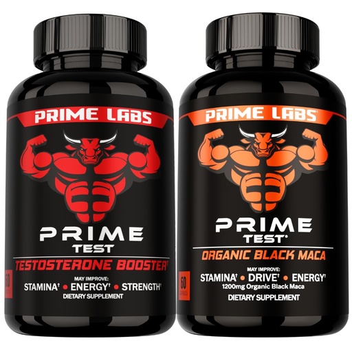 [BRSRAEI5OAFGKYDD] Prime Labs Prime Test + Organic Black Maca Capsules - 60 Ct