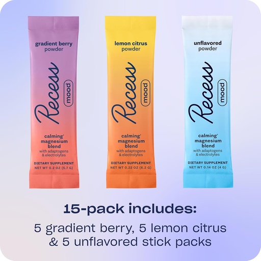 [BRSRMYITAEGQ2A3L] Recess Mood Drink Mix Powder | Sampler Pack | 15ct Box