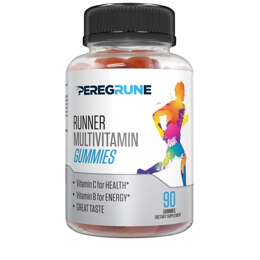 [BRSWYYAYAEIRG3Y3] Runner Multivitamin Gummies - Daily Vitamin for Running with Vitamins A, C, D, E, and B Complex – 50% Less Sugar – Antioxidants, Recovery, Endurance, and Energy Gummy – Running Supplement