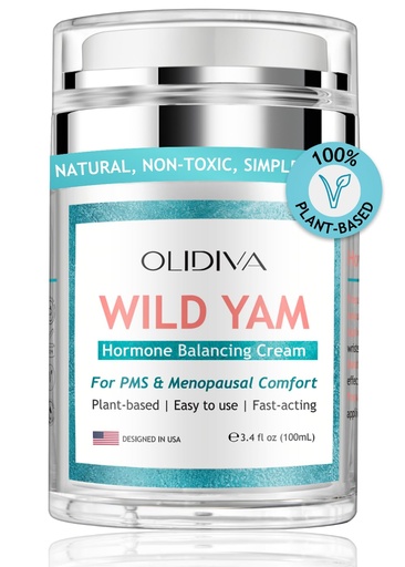 [BRSRAZY6BVYAECI2] Wild Yam Cream, Hormone Balance for Women | Natural Estrogen & Progesterone Free Hormone Support | For PMS & Menopausal Comfort | Day & Night Cream for Hot Flashes & Night Sweats, (3.4 oz)