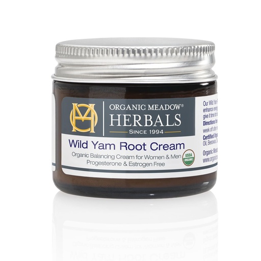 [BRSRGZA3DF6GADLP] Organic Meadow Herbals Wild Yam Root Cream - USDA Certified Organic Balancing Cream for PMS & Menopause Relief - Estrogen & Progesterone-Free. Handmade by us. Woman-owned & Operated Since 1994 (2 oz)