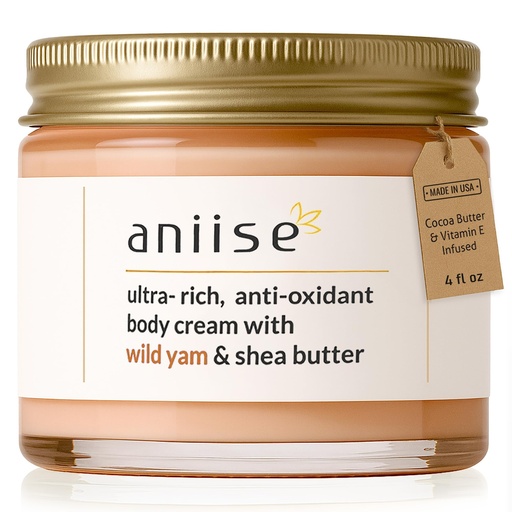 [BRSRAFD6DJ7QKHY7] Aniise Wild Yam Cream – Balancing Moisturizer for Menopause, Perimenopause & PMS Support – Enriched with Shea Butter, Cocoa Butter & Vitamin E – Natural Herbal Formula for Women – 4 fl oz