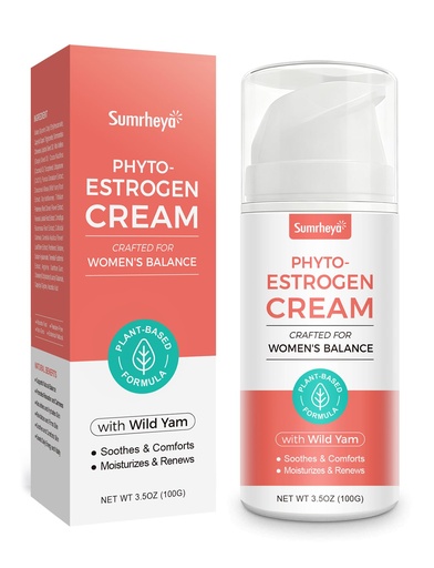[BRSREAAQOQBRYDYZ] Estrogen Cream for Menopause Support - Soothing Phytoestrogen Cream with Wild Yam for Women - Natural Balancing Skin Moisturizer - hydrates, Firms & Revitalizes Dry, Aging Skin - 3.5 oz