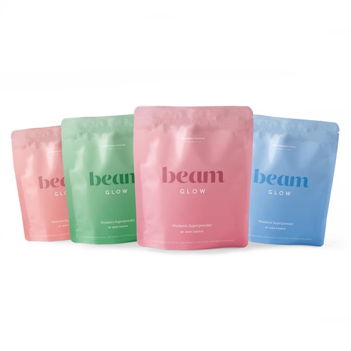 [BRSRGAIKOV5WKALU] Beam Glow Super Bundle, 60 Servings, Strawberry Kiwi, Raspberry, Watermelon, Blue Raspberry, 15 Servings Each