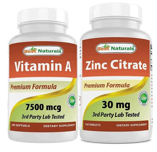 [BRSRMBAHCENBGYL6] Best Naturals Vitamin A 25000 IU & Zinc Citrate 30 mg