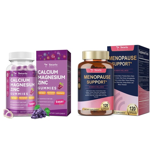 [BRSREBARCMDREALB] Totaria Calcium Magnesium Zinc Gummies & Menopause Supplement for Women Bundle