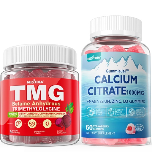 [BRSREBACAQOR43LZ] Calcium Citrate, TMG Supplements Gummies, 4Pack
