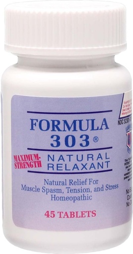 [BRSWIY37BAJWMDTI] Dee CEE Labs Formula 303 Maximum Strength Tablets, 45 Tablets; All-Natural containing Magnesium for Sore Muscles, Passion Flower, and Valerian Root