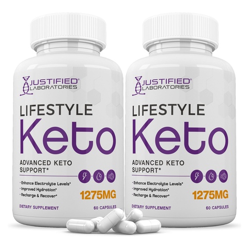 [BRSROBD5BAMAG2T5] Justified Laboratories Lifestyle Keto - 60 Capsules, Pack of 2 - Ketogenic Support from Apple Cider Vinegar, Green Tea Leaf, Vitamin C, Vitamin D3 & Extra Virgin Olive Oil - 60 Servings