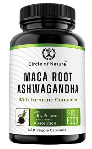 [BRSW2AY5OFYGEH33] Maca Root, Ashwagandha Root Extract, Capsules for Men & Women with Turmeric Curcumin and Bioperine 120 Capsules Made in USA