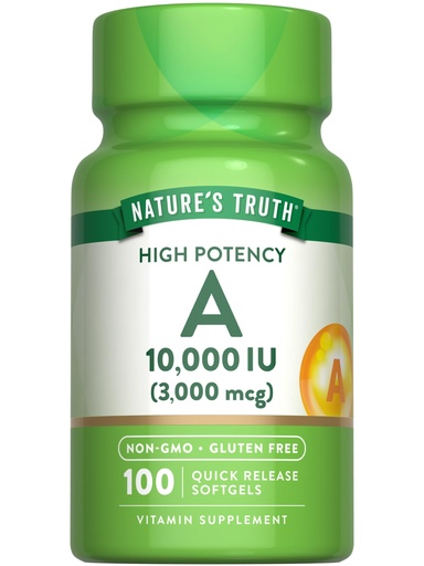 [BRSWICT4DENWIHL2] Nature's Truth Vitamin A 10000 IU Softgels | 100 Count | Non-GMO & Gluten Free Supplement