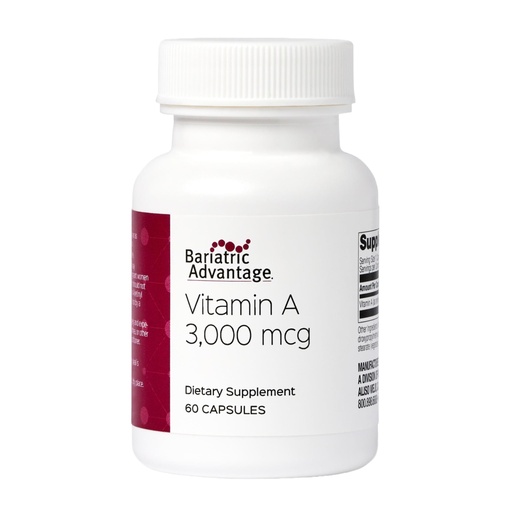 [BRSWIYI5C4OQMHLM] Bariatric Advantage Vitamin A 3,000 mcg - for Bariatric Surgery Patients - Easy-Digest Mini Capsules - Vitamin A Supplements - Eye Health Support* - 60 Count (2 Pack)
