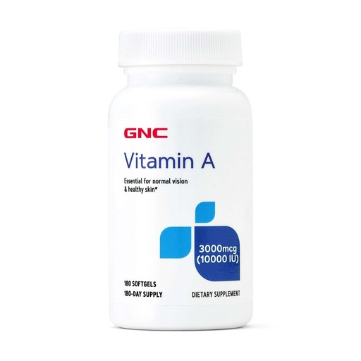 [BRSWGBIZOYNG2EQ2] GNC Vitamin A 3000mcg Supplement, Supports Normal Vision and Healthy Skin, 180 Servings