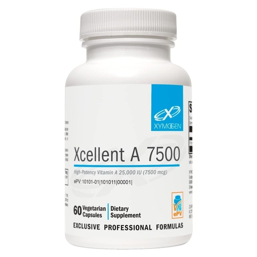 [BRSRMGQTC4FROAI2] XYMOGEN Xcellent A 7500 - Supports Immune Function, Cellular Health & Mucosal Surfaces - Vitamin A as Retinyl Palmitate - Vegetarian, Non-GMO & Gluten Free - 60 Capsules