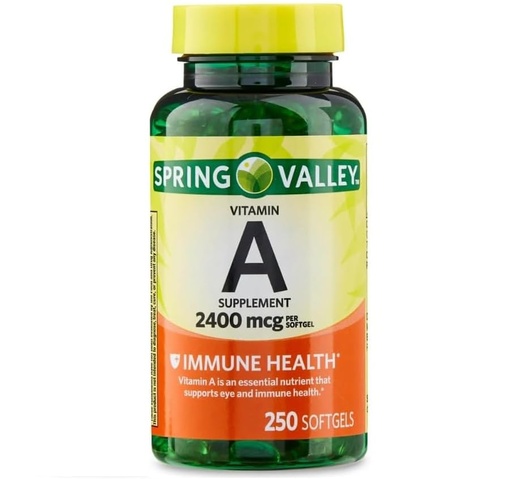 [BRSRO2QDCMPRECYV] Vitamin A 2400 mcg – 250 Softgels, High Potency Vitamin A Supplement, Vitamina A for Women and Men, Vision & Skin Support, Daily Wellness Softgels (Pack of 1)