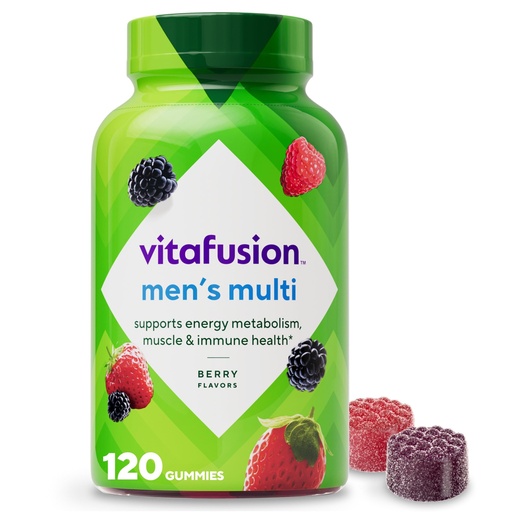 [BRSRAAYYCEGQIETG] vitafusion Adult Gummy Vitamin Supplement for Men, Berry Flavored, A, C, D, E, B6, B12, Daily, 120 Count, 60 Day Supply
