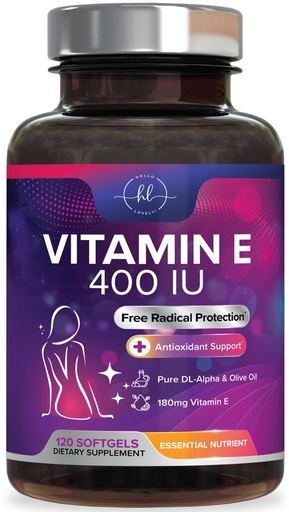 [BRSRACYFPJ7QGEQV] Vitamin E - 180 mg per Serving - Powerful Hair & Skin Support Supplement - dl-Alpha VitaminE Immune Health Support with Antioxidants - Easily Absorbed GMO & Gluten Free, Bottled in USA - 120 Softgels