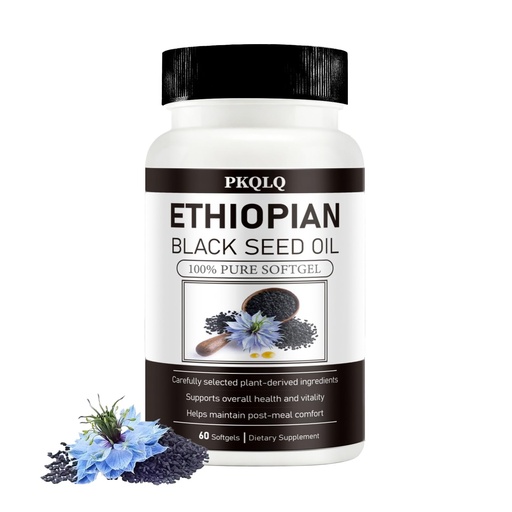 [BRSRGGD2BYIQKFLD] Organic Ethiopian Black Seed Oil Softgels, 60 Count - Cold-Pressed with Occurring Thymoquinone, Plant-Based for Daily Wellness (1)