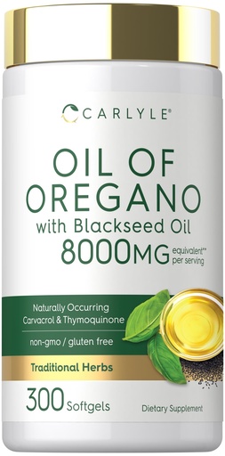 [BRSREHYPDIOW22T2] Carlyle Oil of Oregano with Black Seed Oil | 300 Softgel Capsules | Naturally Occurring Carvacrol & Thymoquinone Pills | Non-GMO, Gluten Free Supplement