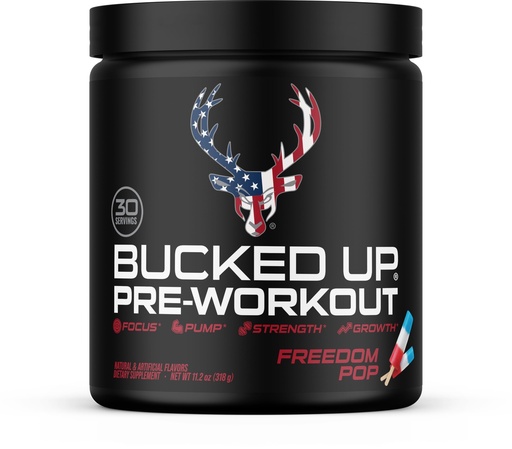 [BRSRAEDQA4NWKCY7] Bucked Up Pre Workout Freedom Pop | 200mg Caffeine with Citrulline Malate Beta Alanine AlphaSize and Taurine | Pre Workout Powder (30 Servings)