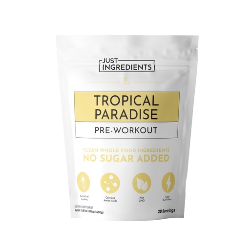 [BRSRAFACBEMAGFLZ] Pre-Workout Tropical Paradise | 30 Servings | Powder | Made with Real Food Ingredients | Gluten-Free | No Artificial Sweeteners or Preservatives | Supports Energy and Endurance