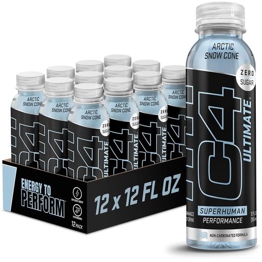 [BRSW2Y35DJYQ4D3D] C4 Ultimate Non-Carbonated Zero Sugar Energy Drink, Pre Workout Drink + Beta Alanine, 12 Fl Oz (Pack of 12)