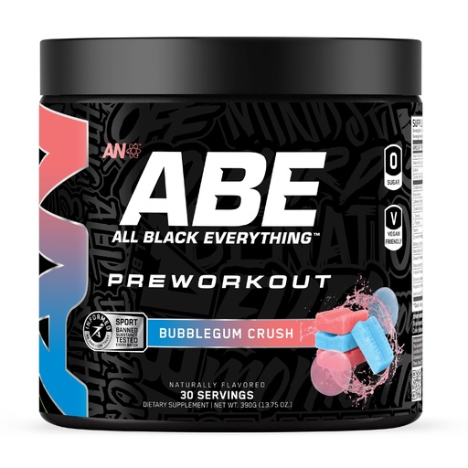 [BRSRMAIRBAFWOGTH] All Black Everything Pre-Workout Powder | Preworkout Energy Drink Mix | 350mg Caffeine | Beta Alanine & Citrulline | Energy Supplement for Men & Women | Bubblegum Crush | 30 Servings