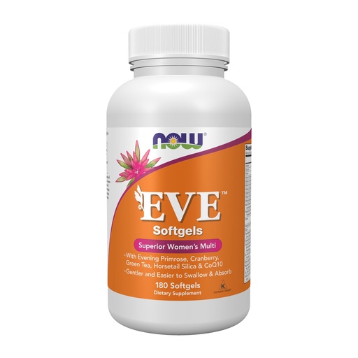 [BRSWIYIMDMFGO23E] NOW Foods Supplements, Eve™ Women's Multivitamin with Evening Primrose, Cranberry, Green Tea, Horsetail Silica & CoQ10, 180 Softgels