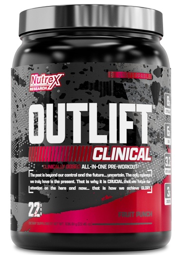[BRSRAY37OZYBACQY] Nutrex Outlift Pre Workout Powder - Clinically Dosed Pre Workout with Creatine, Citrulline & EAAs - Amazing Tasting Fruit Punch - Transparent Energy Boosting Formula, Made in USA 22 Servings
