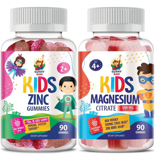 [BRSROC34BEPBQE3V] Magnesium Gummies for Kids & Adults - 500mg & Zinc Gummies for Kids & Adults - Zinc Chewable Gummy for Immune Support - Powerful Natural Antioxidant Non-GMO Supplement for Children Men Woman Adults.